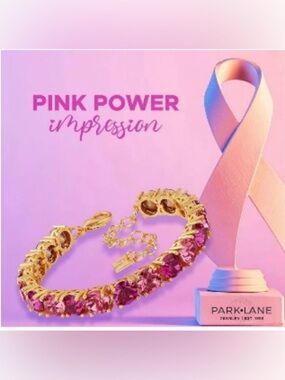Park Lane Gold and Fuchsia Crystal Pink Power Bracelet